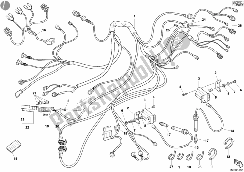 All parts for the Wiring Harness of the Ducati Superbike 998 Final Edition 2004